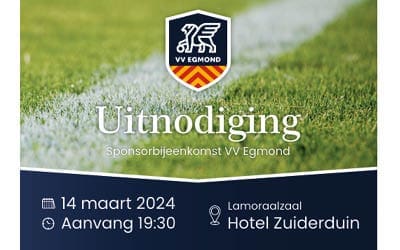 Sponsoravond VV Egmond donderdag 14 maart