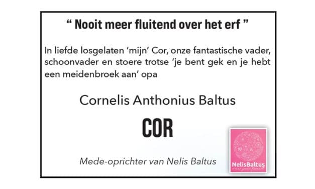 Rouwadvertentie Cor Baltus