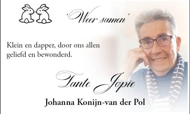 Rouwadvertentie Johanna Konijn-van der Pol